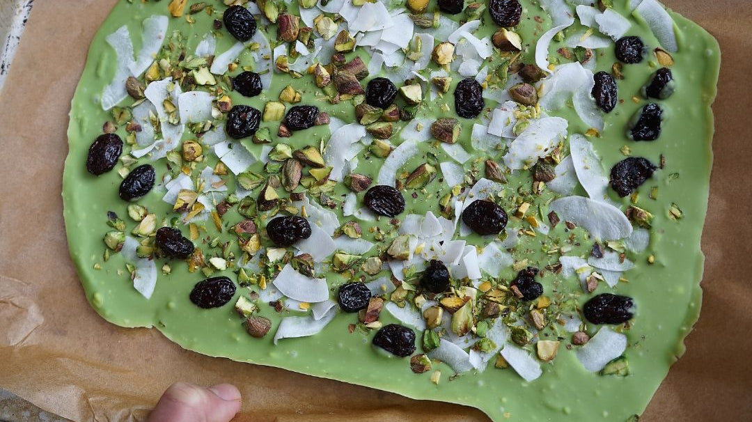 Christmas Matcha White Chocolate Bark