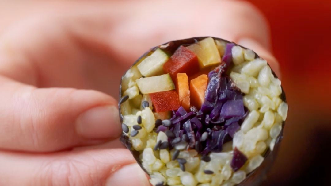 Matcha-Infused Veggie Sushi Rolls