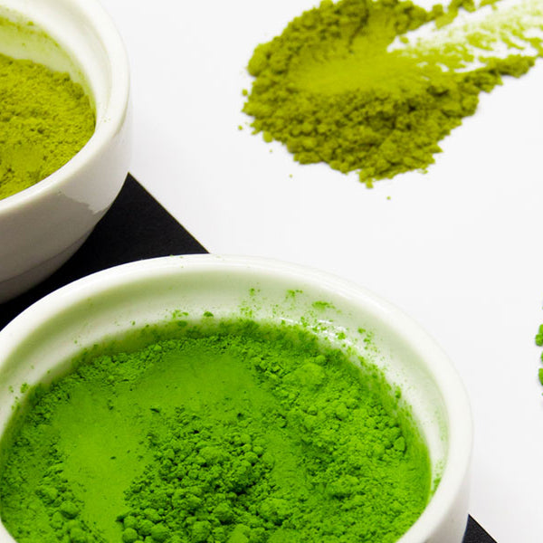 Different grades of matcha tea