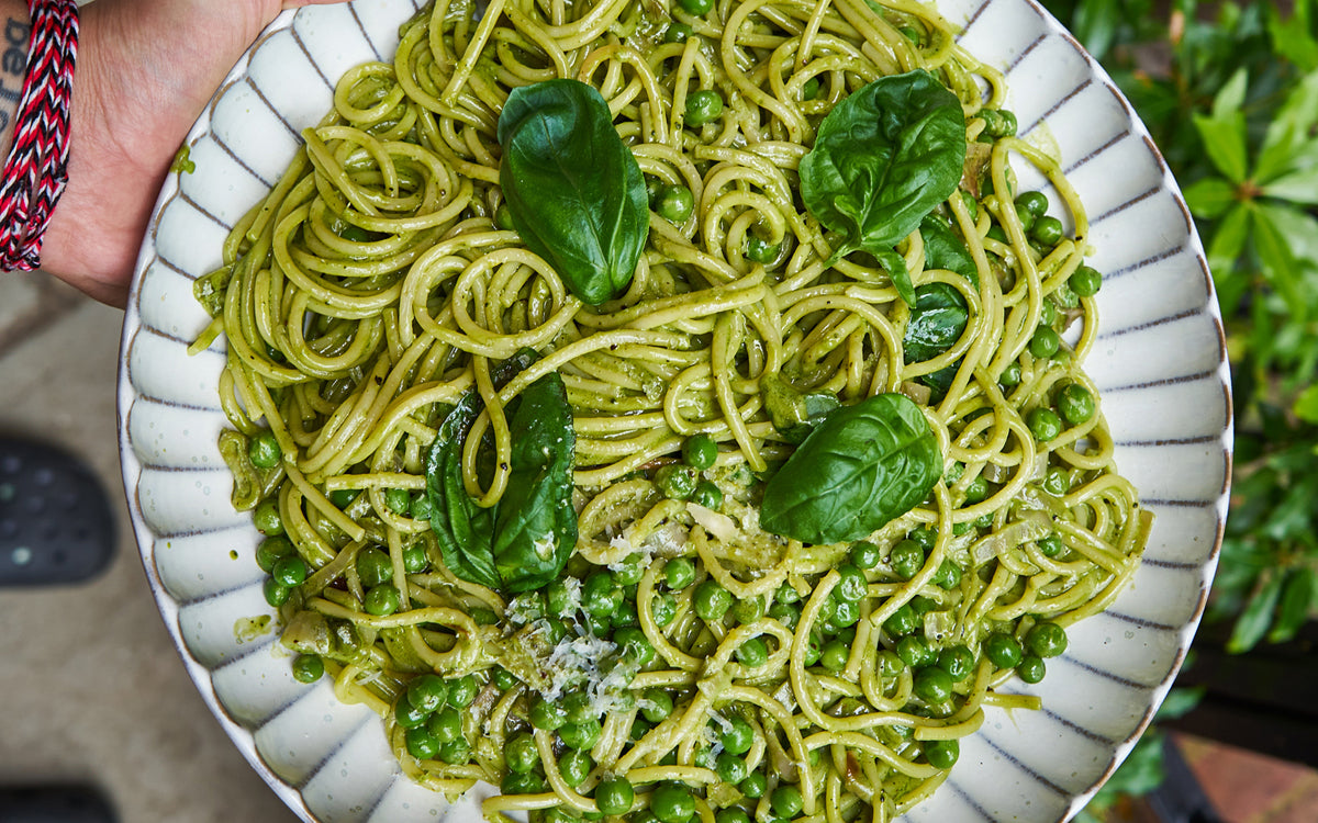 Matcha tea spaghetti