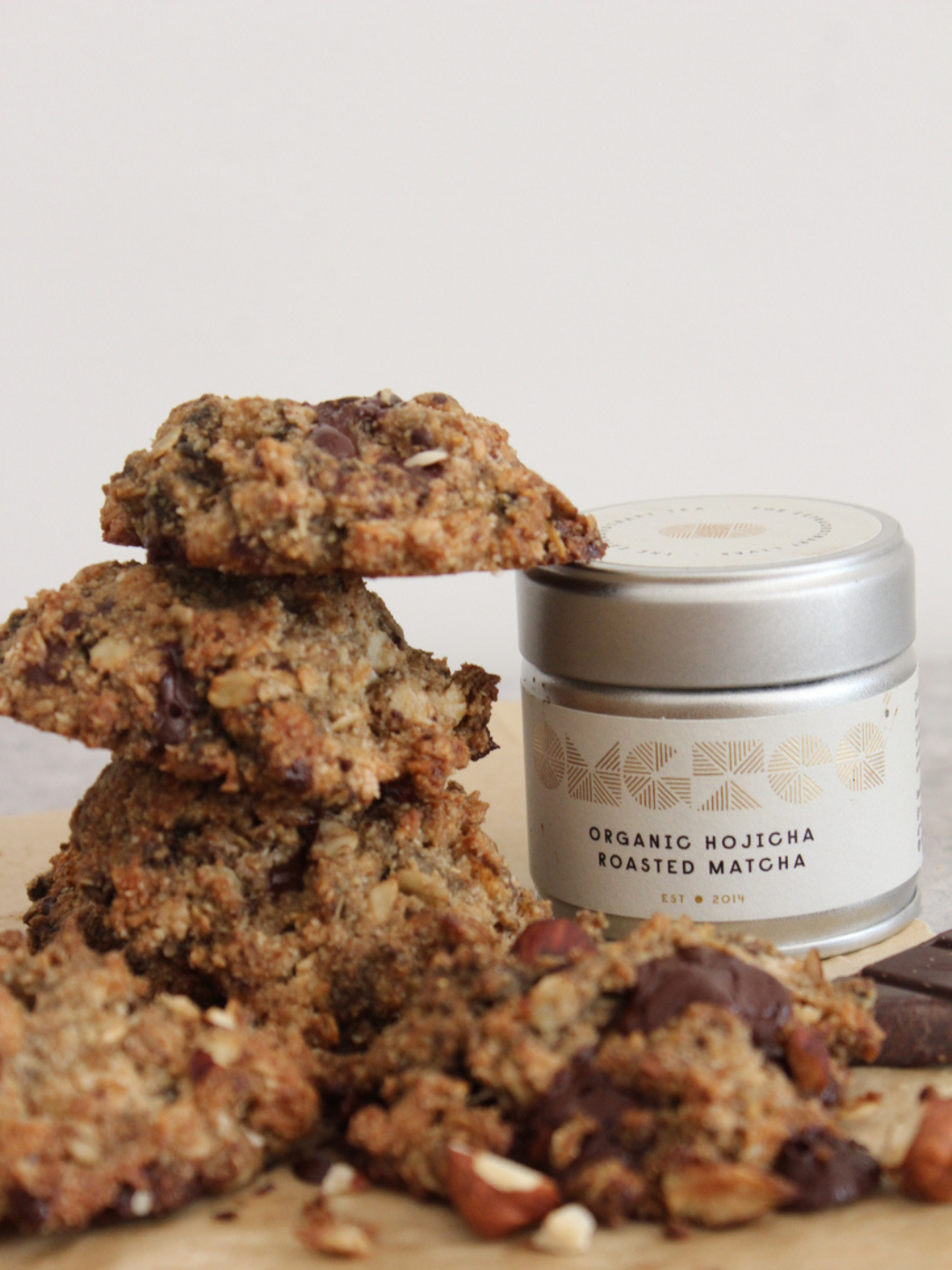 Hojicha nutty cookie clusters